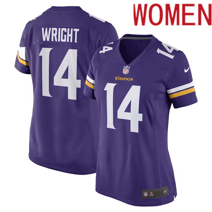 Women Minnesota Vikings #14 Ryan Wright Nike Purple Game Player NFL Jersey